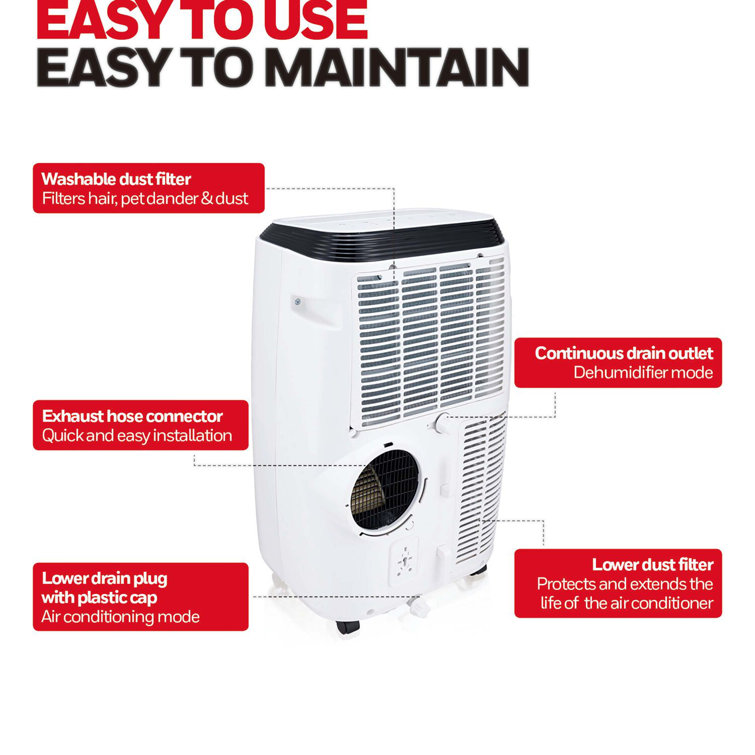 Honeywell 9,900 BTU White Portable Air Conditioner with Remote