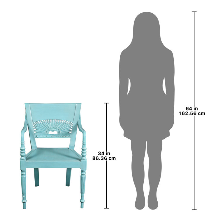 Egg-Shell Blue Mahogany Colonial Accent Chair