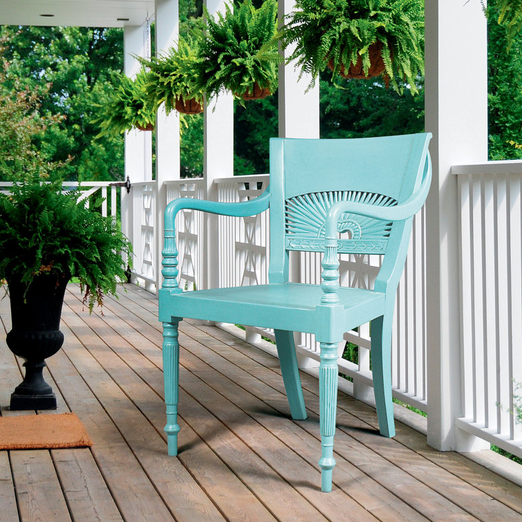 Egg-Shell Blue Mahogany Colonial Accent Chair
