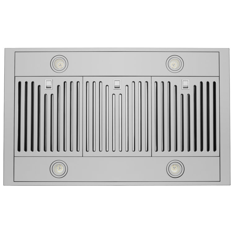30" Stainless Steel Convertible Island Range Hood with Charcoal Filter