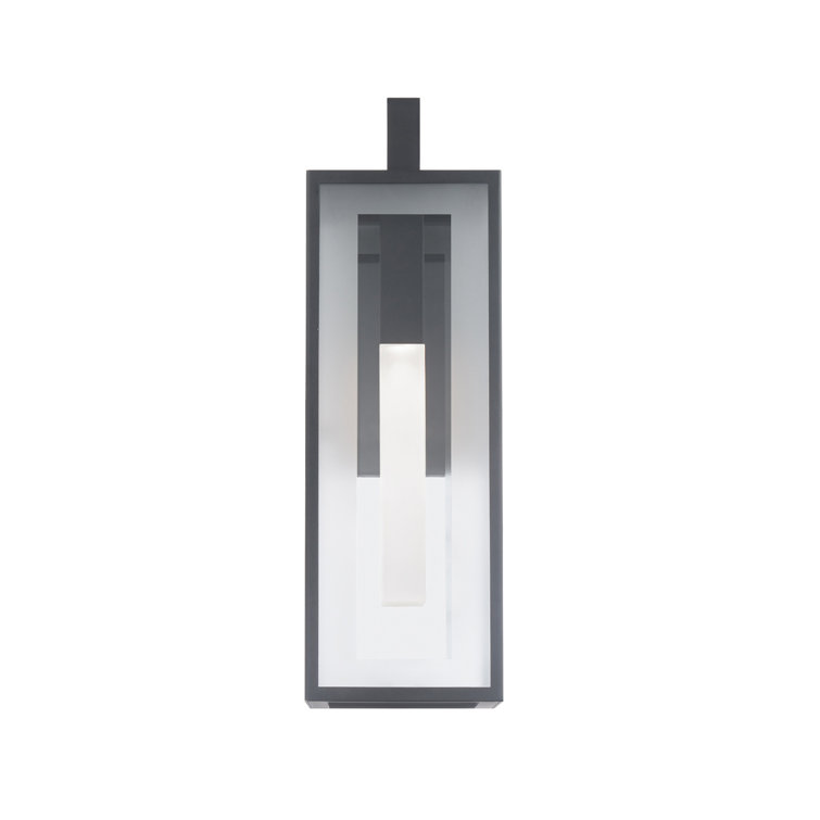 Black Aluminum LED Outdoor Wall Sconce with Clear Glass Panels