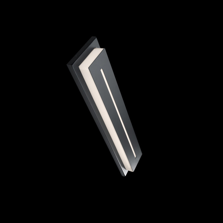Sleek Midnight 16" LED Outdoor Wall Sconce in Black Aluminum