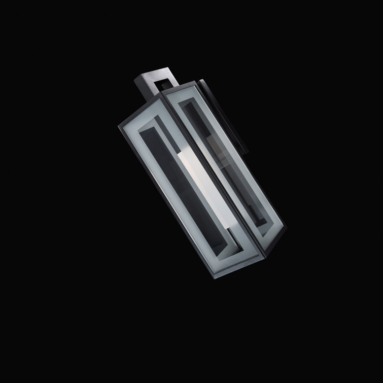 Black Aluminum LED Outdoor Wall Sconce with Clear Glass Panels