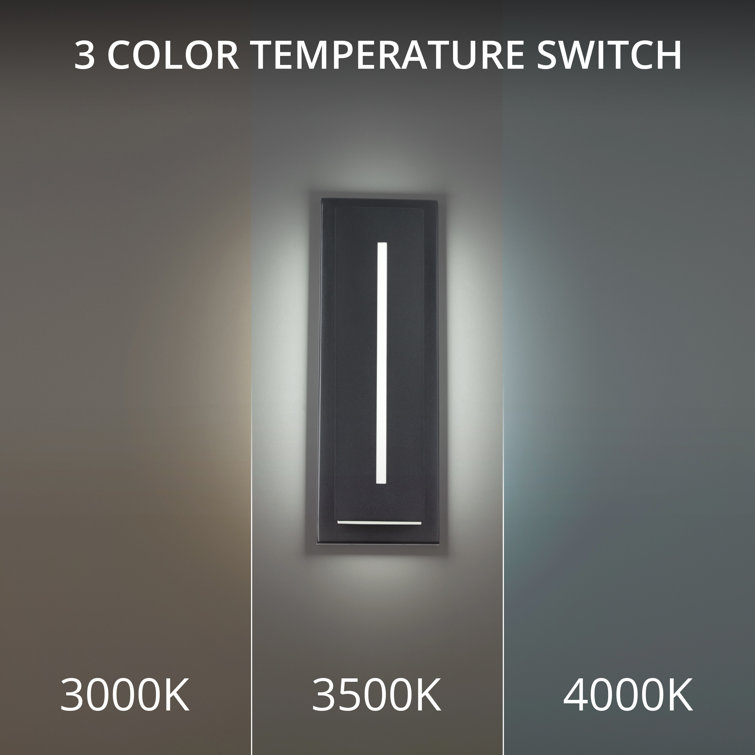 Sleek Midnight 16" LED Outdoor Wall Sconce in Black Aluminum
