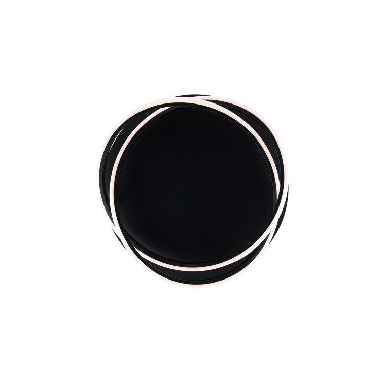 Veloce 16.5" Black Aluminum LED Flush Mount for Indoor/Outdoor