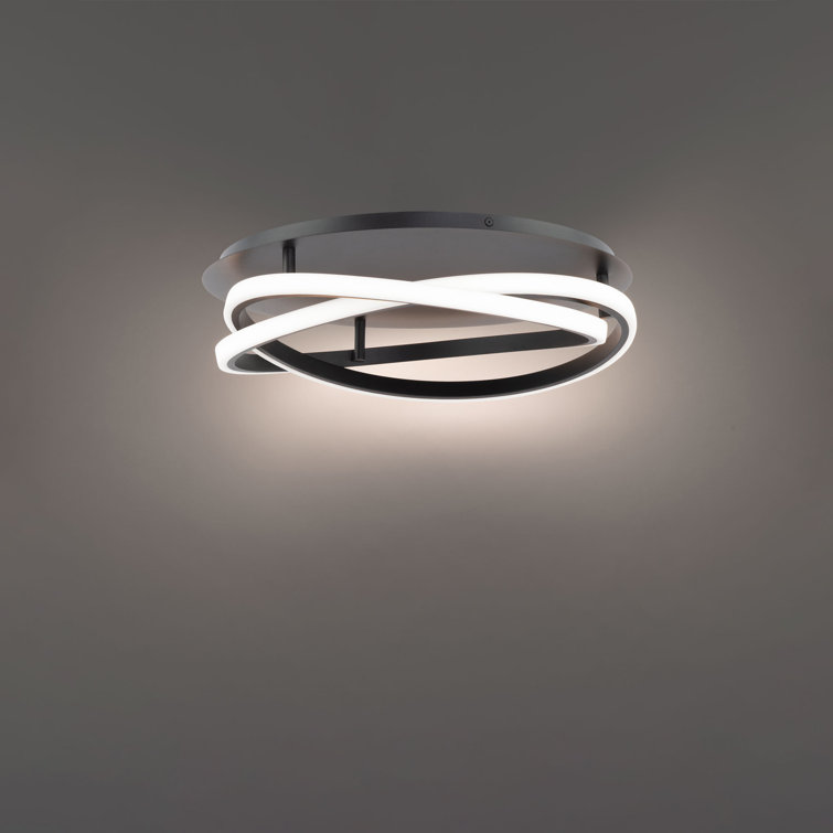 Veloce 16.5" Black Aluminum LED Flush Mount for Indoor/Outdoor