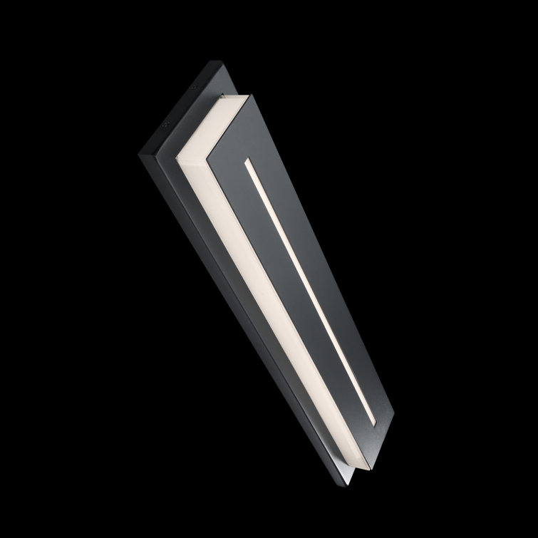 Midnight Black Aluminum LED Outdoor Wall Light, 26 Inches