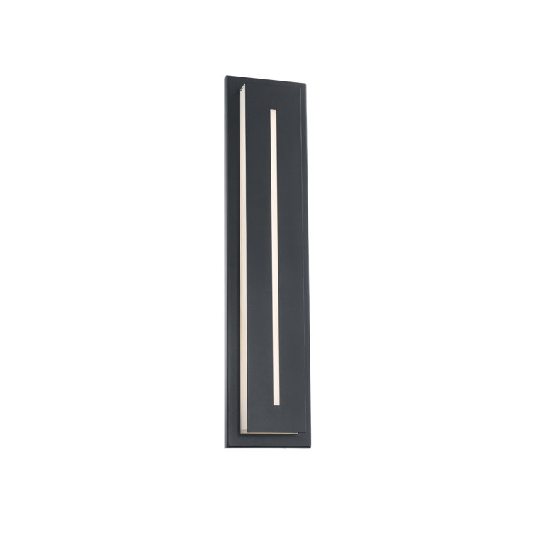 Midnight Black Aluminum LED Outdoor Wall Light, 26 Inches