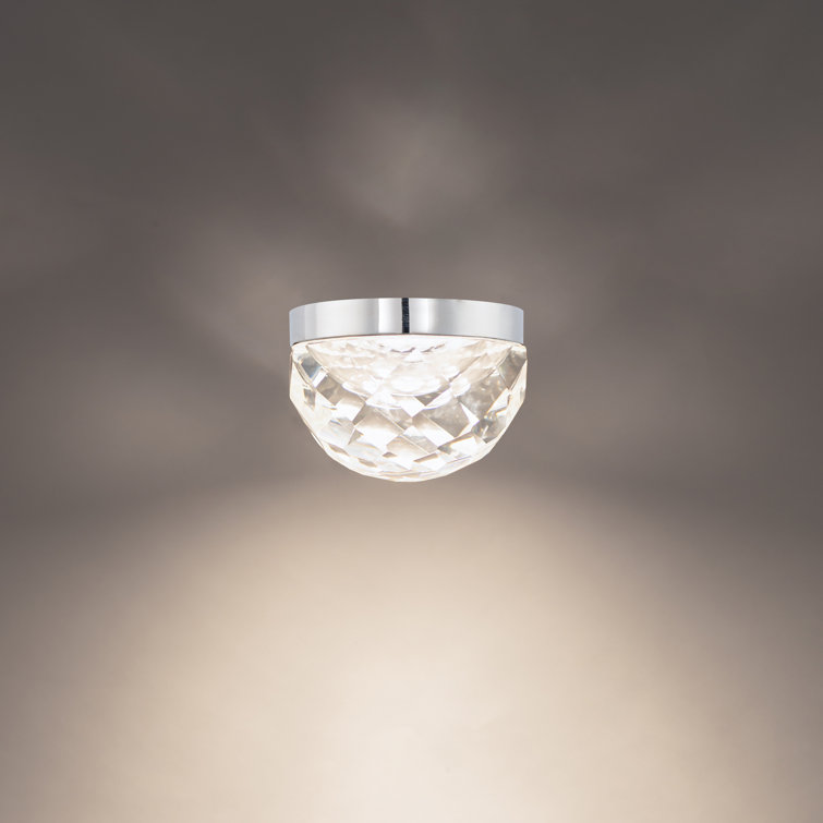 Cascade Crystal Globe LED Flush Mount in Polished Nickel