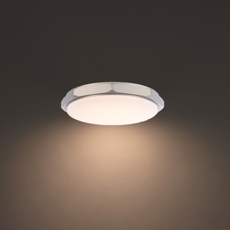 Octagonal Brushed Nickel LED Flush Mount with Opal Glass