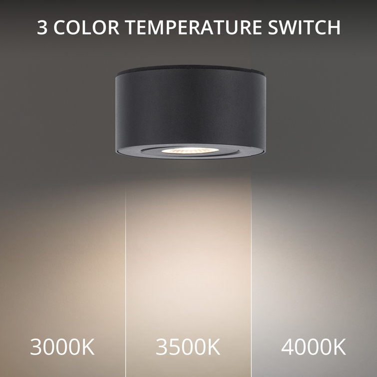Modern Black LED Outdoor Flush Mount with Adjustable Beam