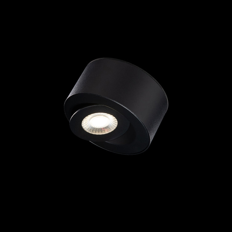 Modern Black LED Outdoor Flush Mount with Adjustable Beam