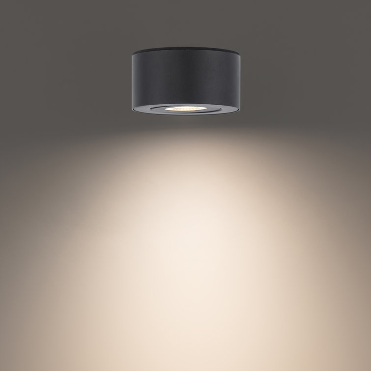 Modern Black LED Outdoor Flush Mount with Adjustable Beam