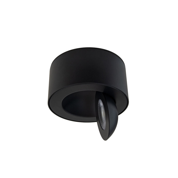 Modern Black LED Outdoor Flush Mount with Adjustable Beam