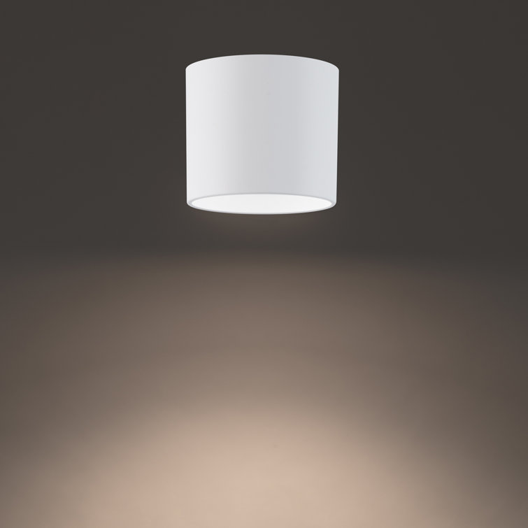 Squat Frosted Glass 5" LED Transitional Outdoor Flush Mount - White