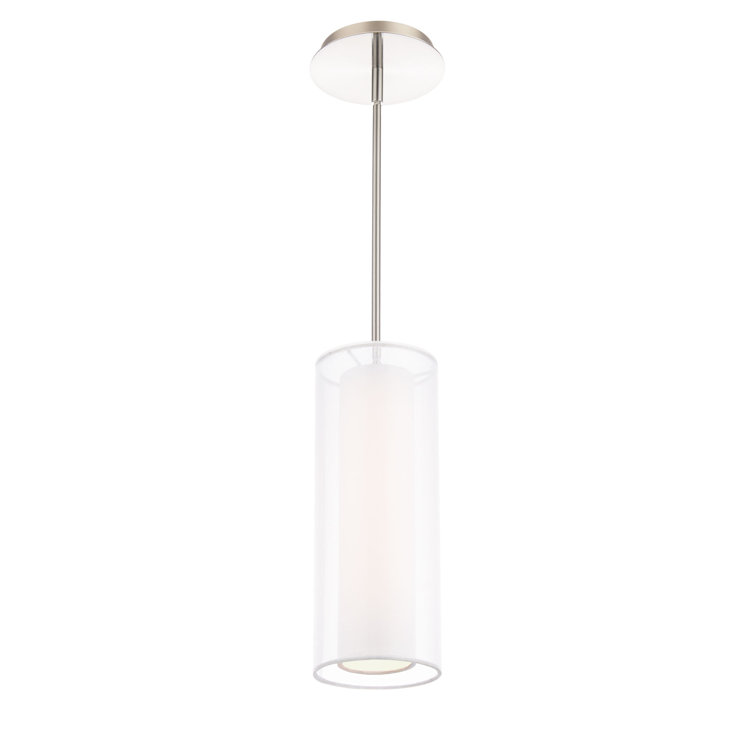 Mini Metropolis Brushed Nickel LED Pendant with Clear Glass