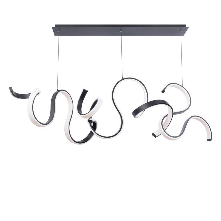 Tempest Black Crystal LED Kitchen Island Pendant with Silica Diffuser