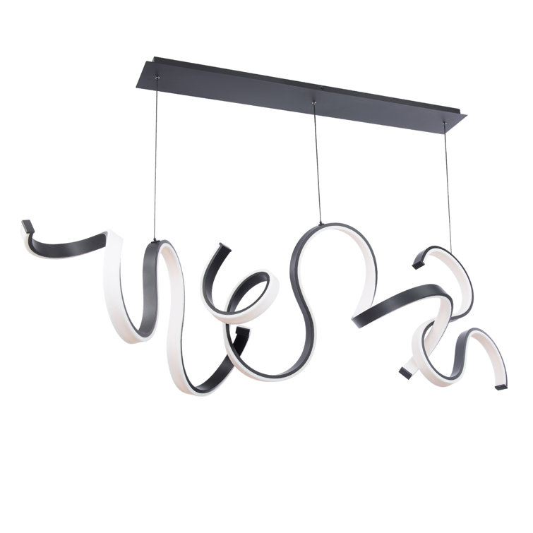 Tempest Black Crystal LED Kitchen Island Pendant with Silica Diffuser