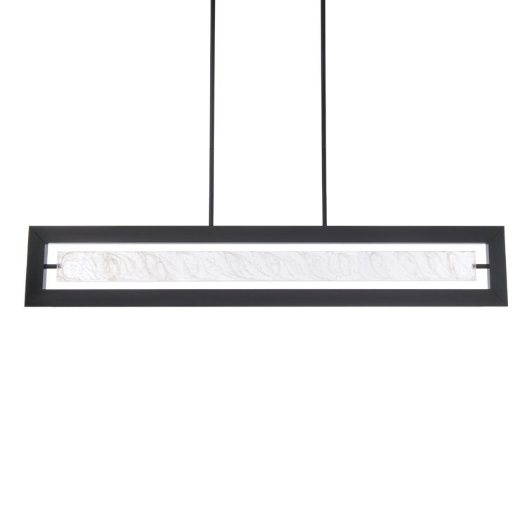 Equilibrium Black LED Kitchen Island Pendant with Cloudy Acrylic Shade