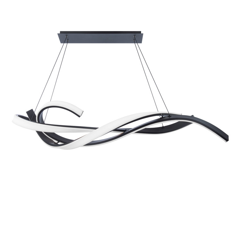 Tidal Black Crystal LED Pendant with Silica Diffuser