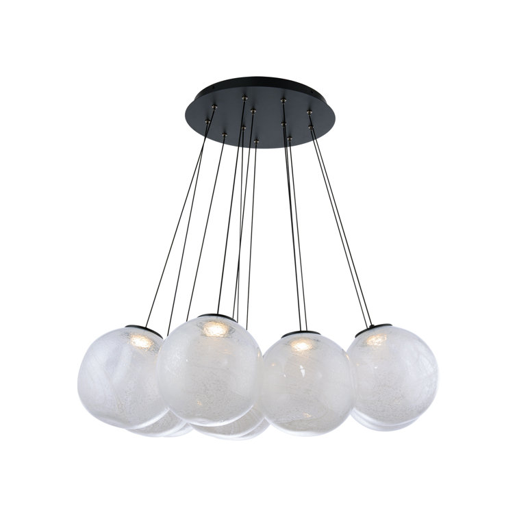 Cosmic Black and Crystal 12-Light LED Pendant