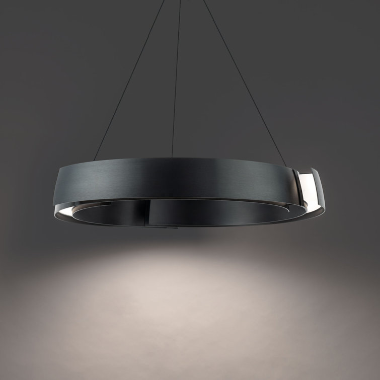 Eclipse Black Crystal LED Pendant Light with Acrylic Diffuser