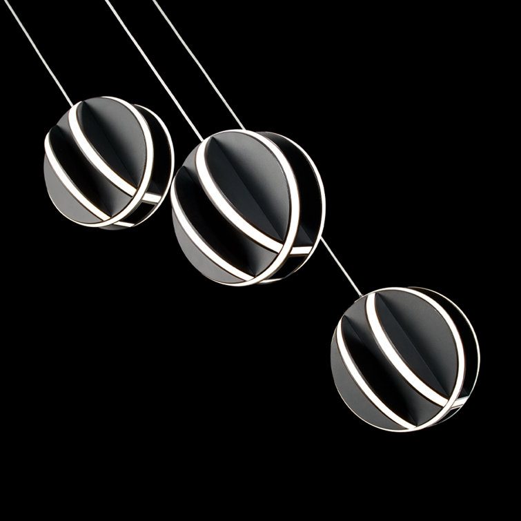 Carillion Black Globe LED Pendant with White Silicone Diffuser