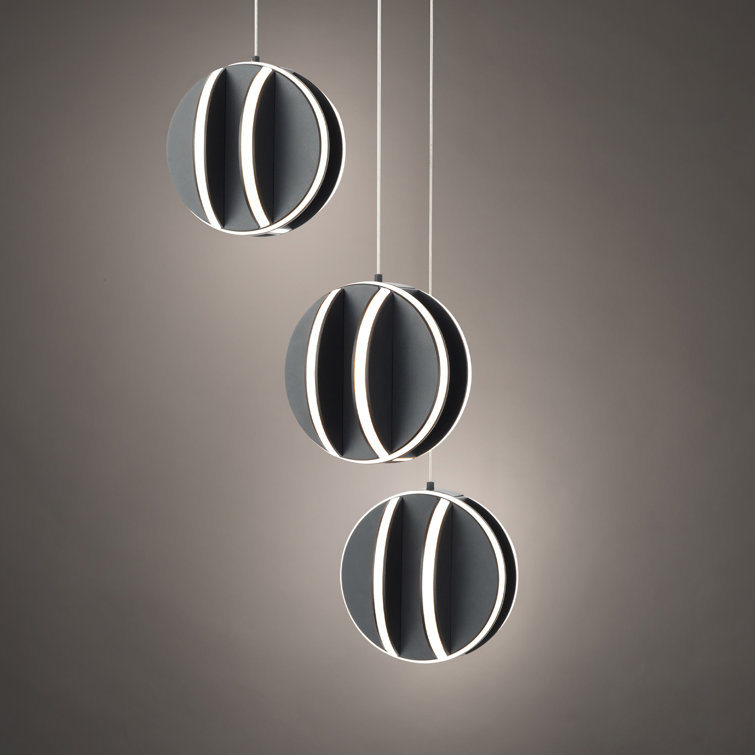 Carillion Black Globe LED Pendant with White Silicone Diffuser
