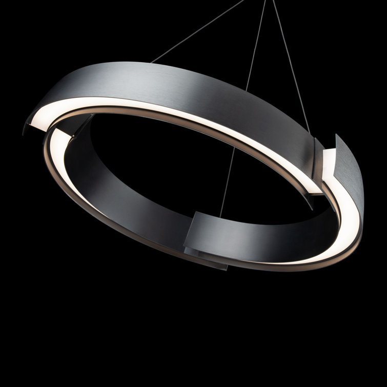 Eclipse Black Crystal LED Pendant Light with Acrylic Diffuser