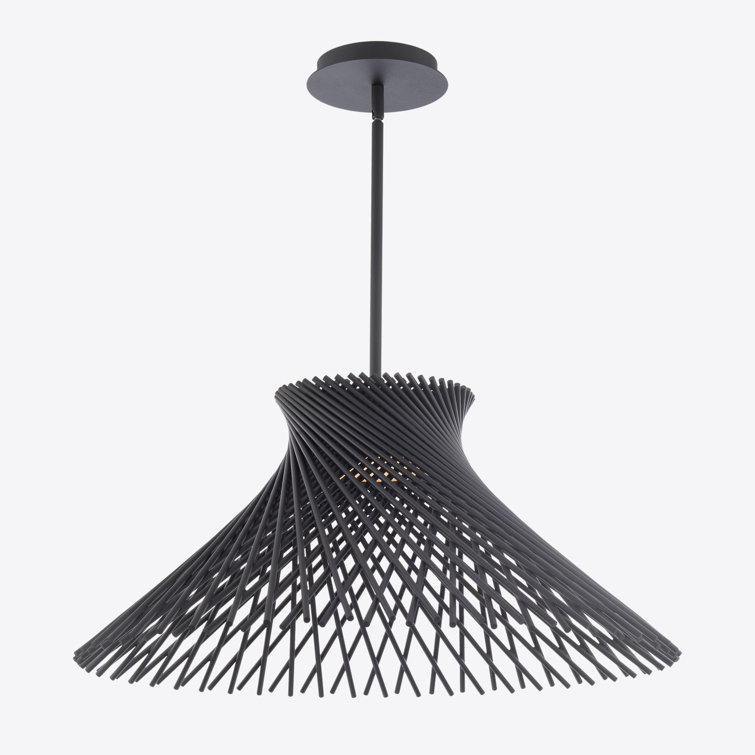 Zenya Tapered Black Metal Lattice LED Pendant Light