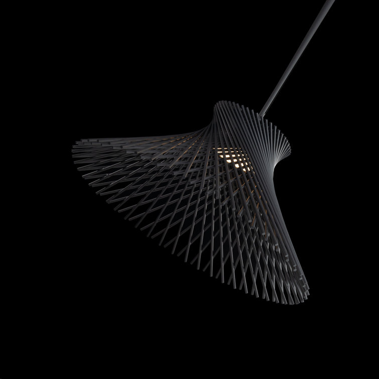 Zenya Tapered Black Metal Lattice LED Pendant Light