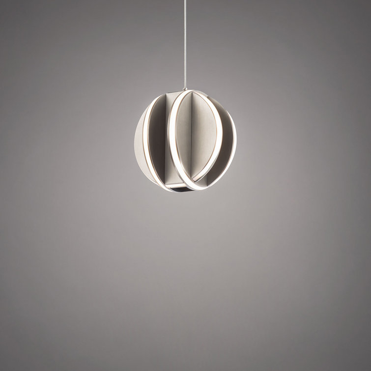 Mini Globe LED Pendant Light in Brushed Nickel with White Silicone Diffuser