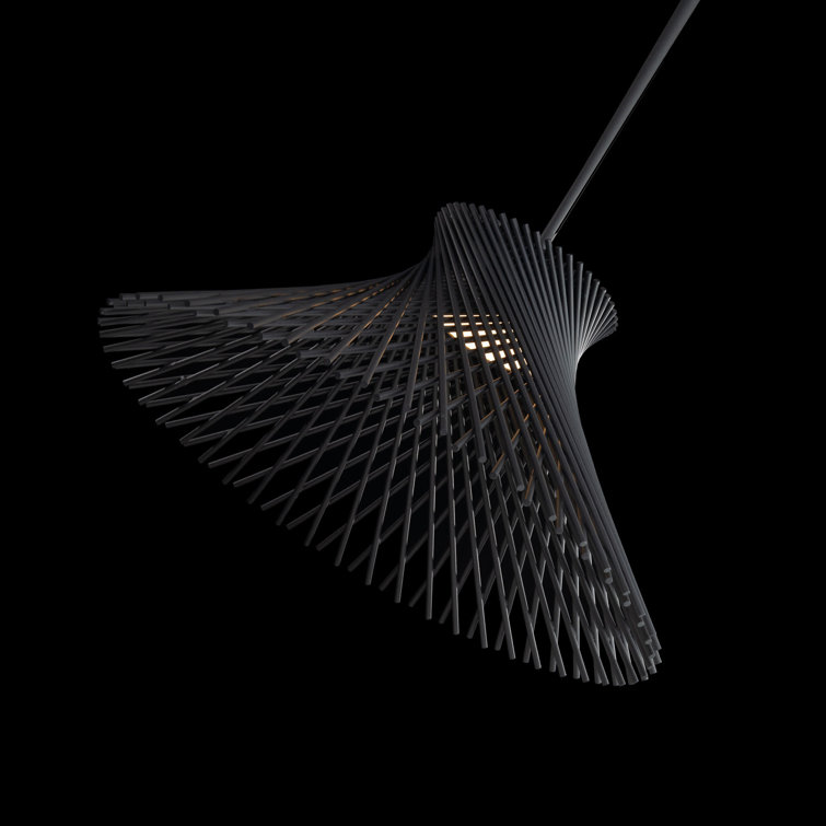 Zenya Tapered Black Metal Lattice LED Pendant Light