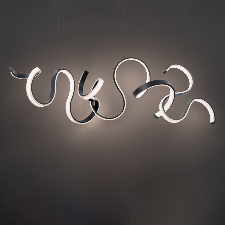 Tempest Black Crystal LED Kitchen Island Pendant with Silica Diffuser