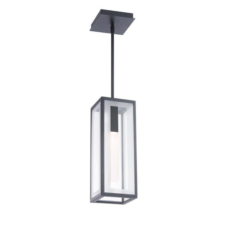 Black Crystal Outdoor LED Pendant Light with Acrylic Diffuser