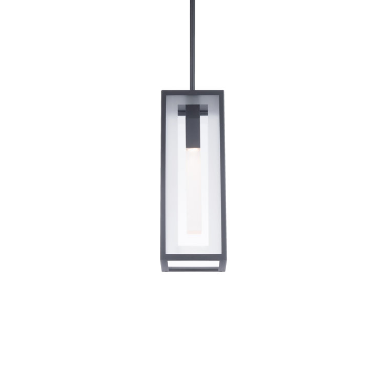 Black Crystal Outdoor LED Pendant Light with Acrylic Diffuser