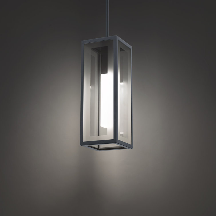 Black Crystal Outdoor LED Pendant Light with Acrylic Diffuser