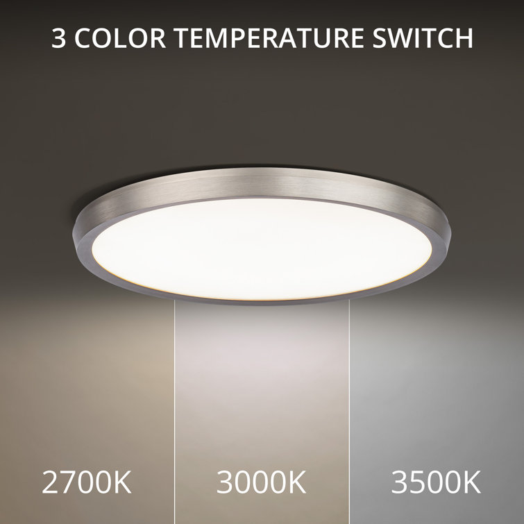 Argo Sleek Edge-Lit Brushed Nickel LED Flush Mount