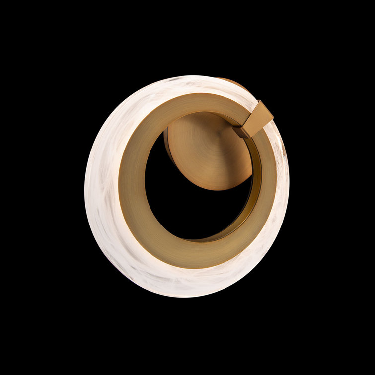 Aged Brass Artisanal Glass 1-Light Dimmable LED Sconce