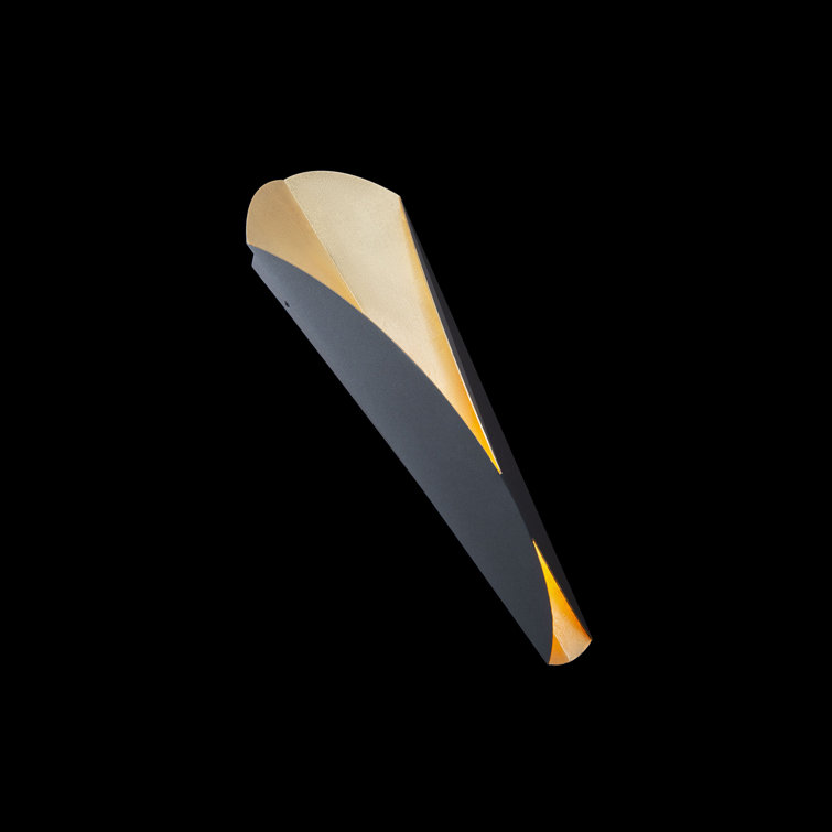 Fleur Bronze Gold Leaf Dimmable LED Wall Sconce with White Diffuser