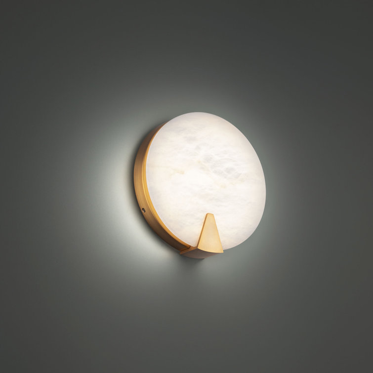 Aged Brass and Alabaster LED Wall Sconce