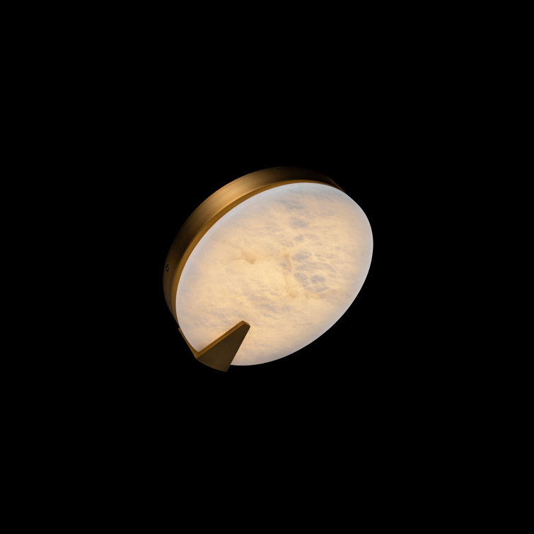 Aged Brass and Alabaster LED Wall Sconce