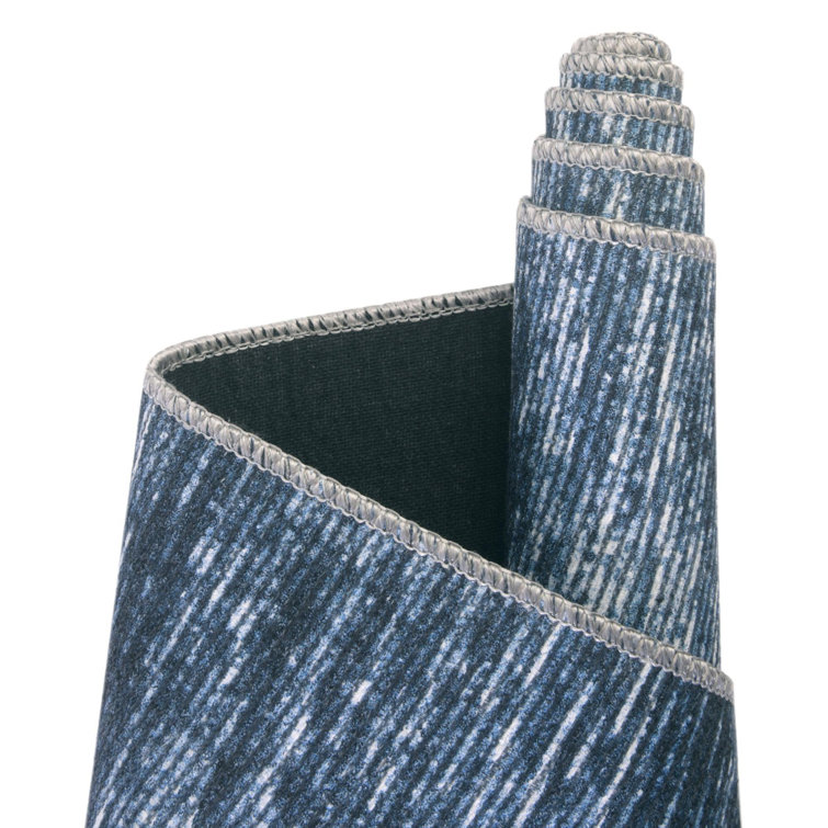 Blue Cotton Chenille Reversible Runner Rug