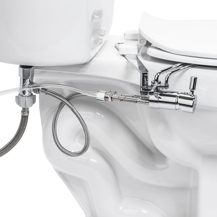 Side-Mounted Chrome Adjustable Spray Bidet with Dual Temperature