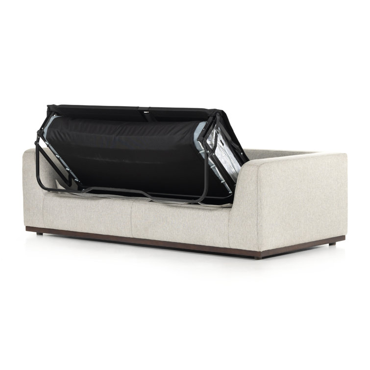 Aldred Silver Queen Tufted Fabric Sleeper Sectional