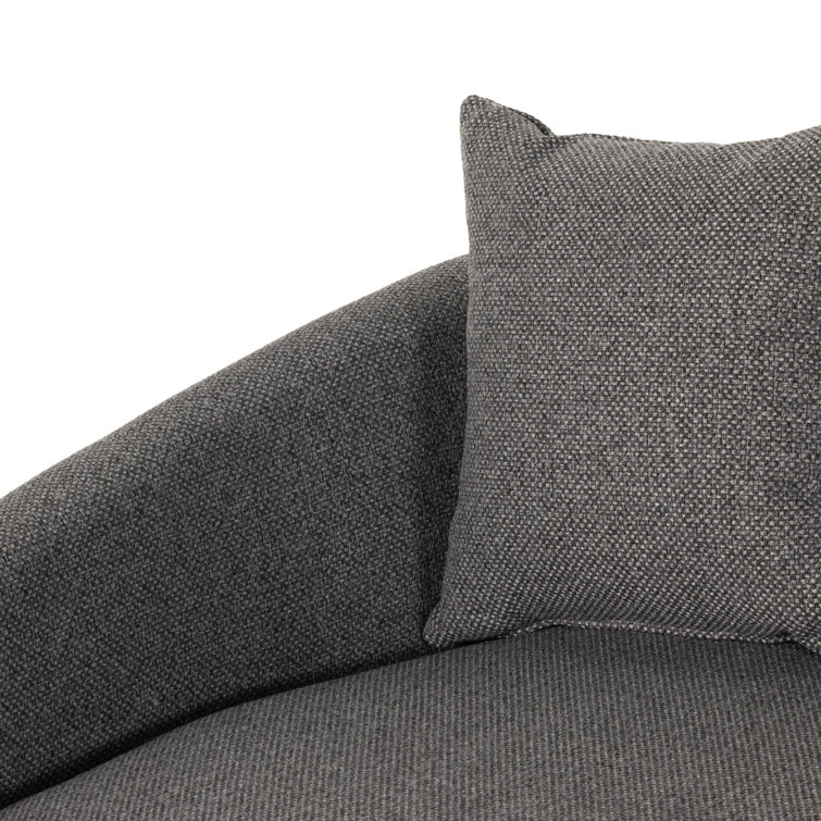 Charcoal Fallon Handcrafted Wood Media Lounger with Cushioned Comfort