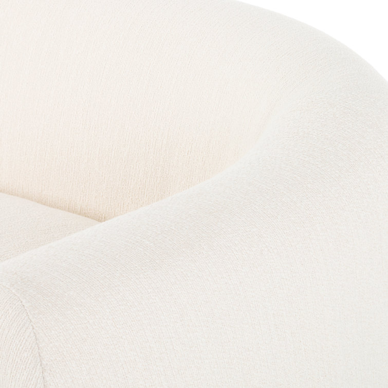 Kerbey Ivory Velvet Rolled Arm Plush Sofa