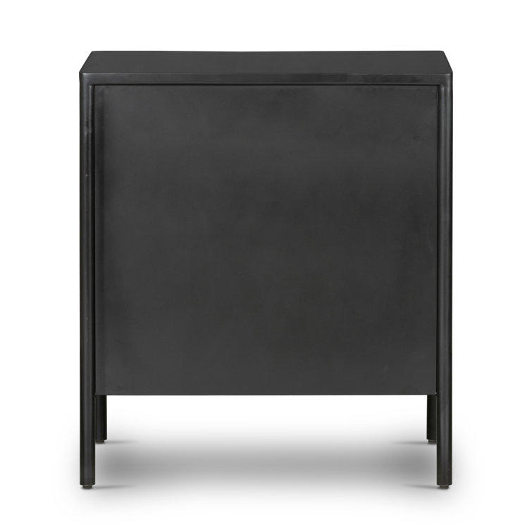 Sleek Modern Black Iron 3-Drawer Chest with Cylindrical Legs