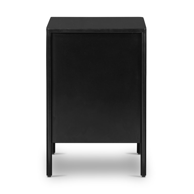 Sleek Modern Black Iron 3-Drawer Chest with Cylindrical Legs