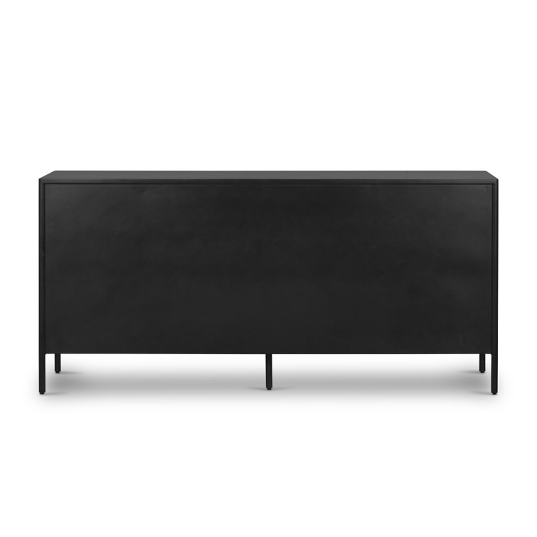 Modern Industrial Black Iron 8-Drawer Double Dresser
